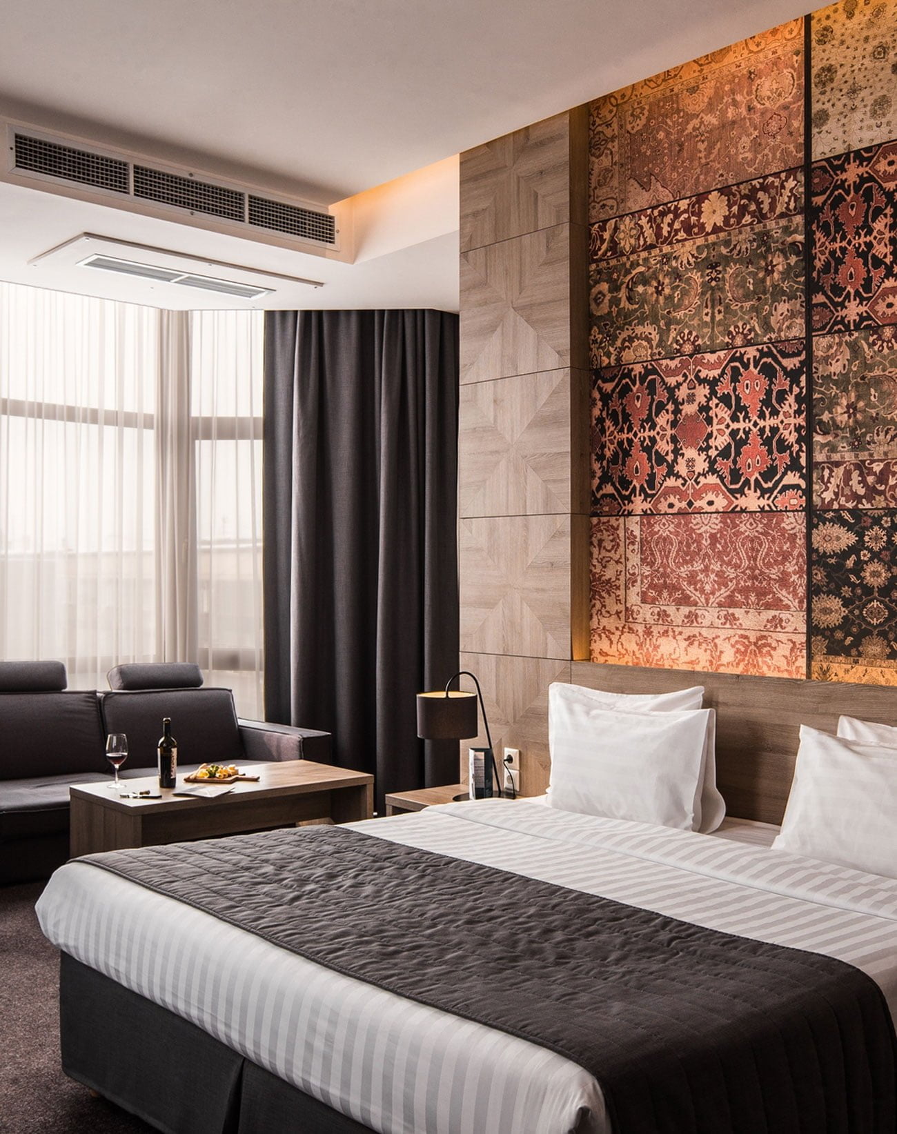 photo of the interior of the sleeping area of the Suite room in the Repubblica hotel, Yerevan