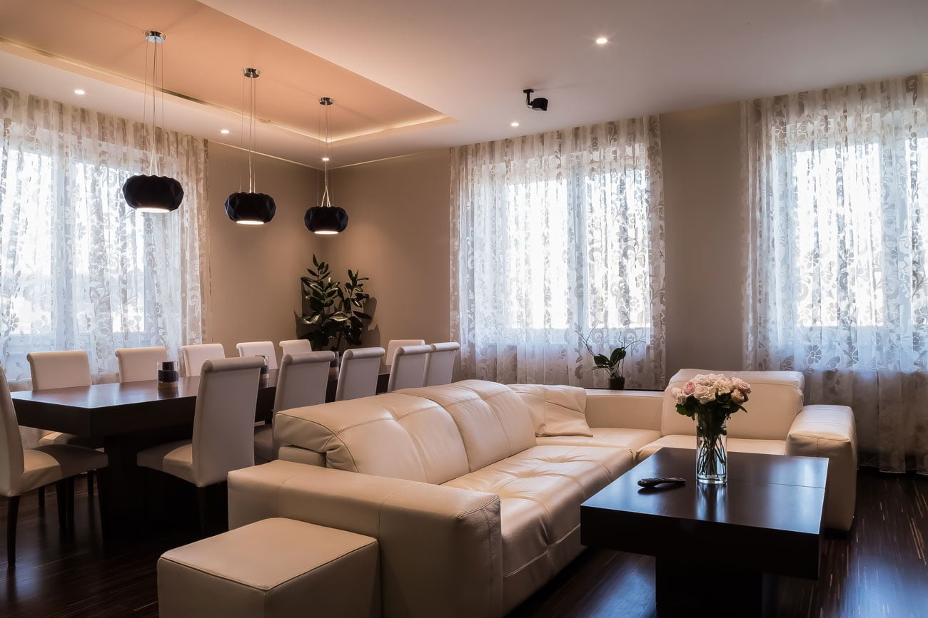 photo of the interior of the living room and dining room in a private apartment, Yerevan