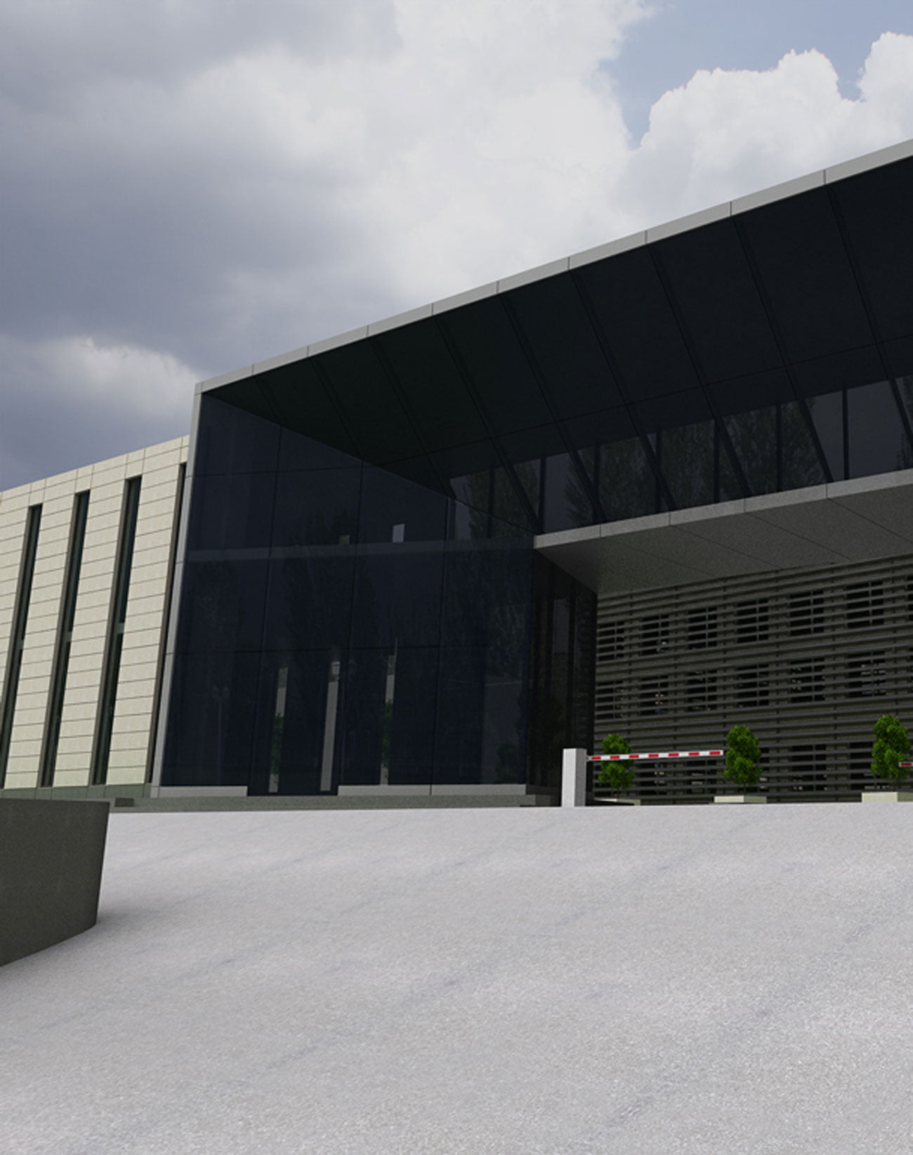 photo of the conceptual solution of the facade of the building Armenia TV