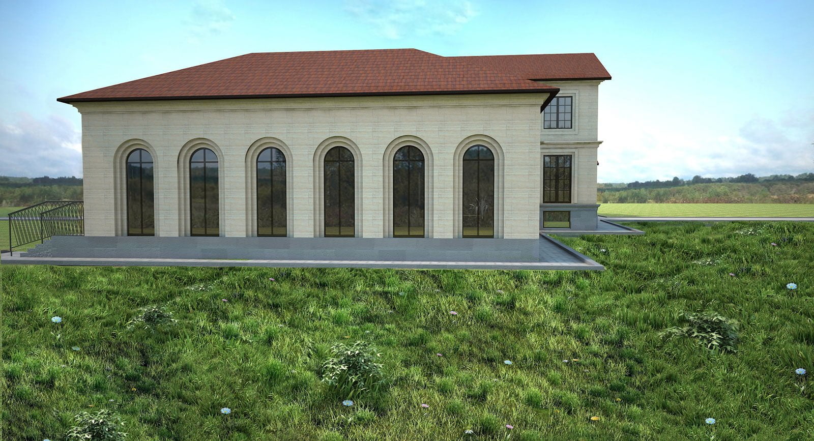 picture of the visualization of the project of the mansion (view of the facade on the right), Cheboksary