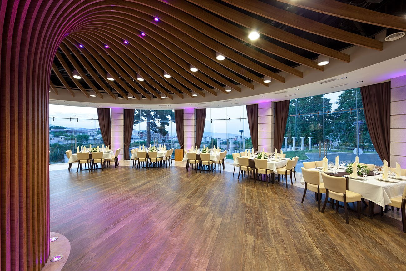 photo of the banquet hall in the restaurant of the VALLEX GARDEN hotel, Stepanakert