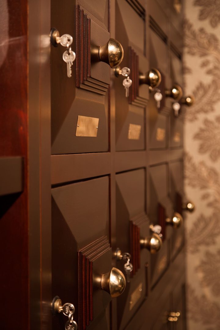photo of individual safes made of steel and lined with expensive wood
