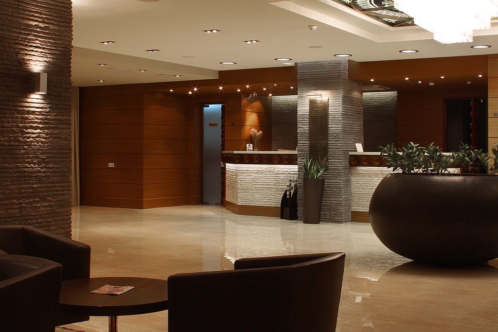 photo of the general view of the foyer in the VALLEX GARDEN hotel with reception, Stepanakert