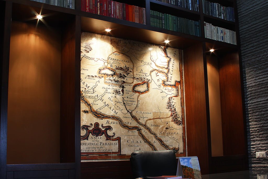 photo of the second angle on the old map in the lobby of the VALLEX GARDEN hotel, Stepanakert