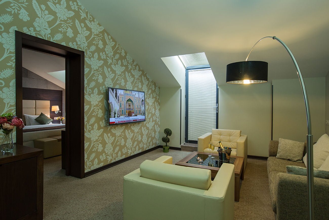 photo of a two-room suite (living room) in VALLEX GARDEN hotel, Stepanakert