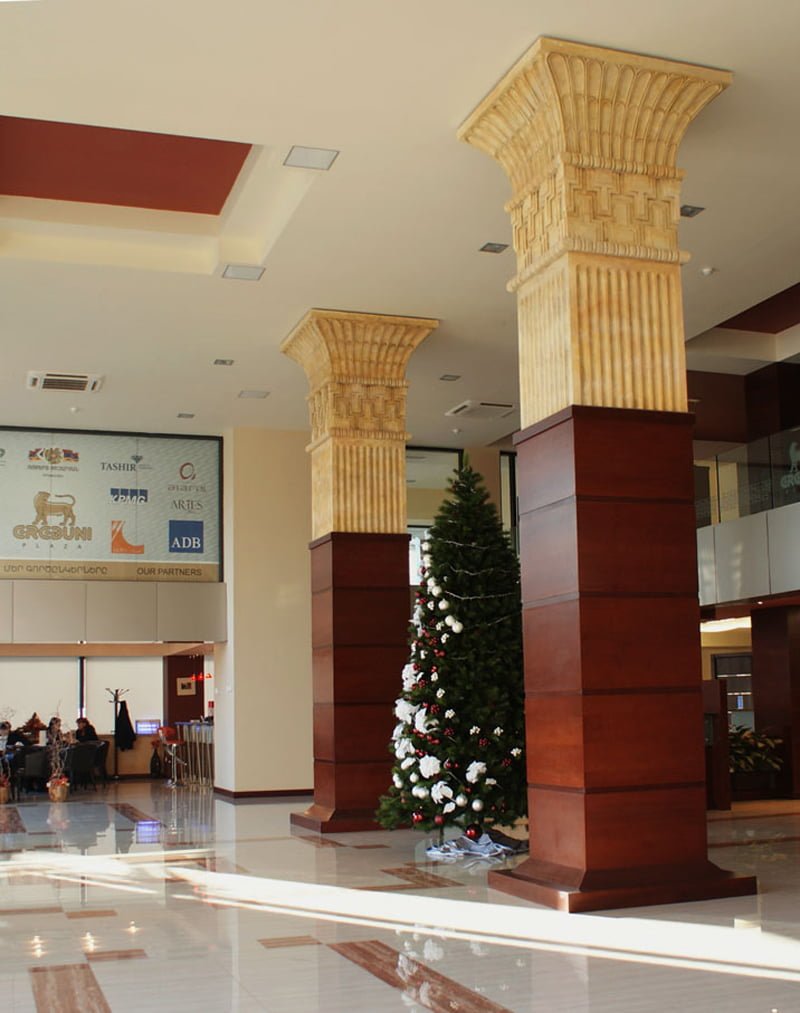photo of the design of the lobby group in the Luxury Business Center Erebuni Plaza, Yerevan